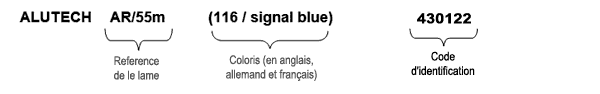 Marquage de lames alu profilées