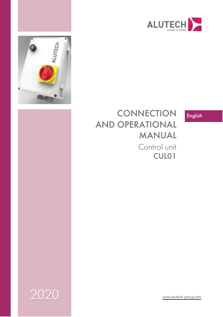 CONNECTION AND OPERATION MANUAL Control unit CUL01